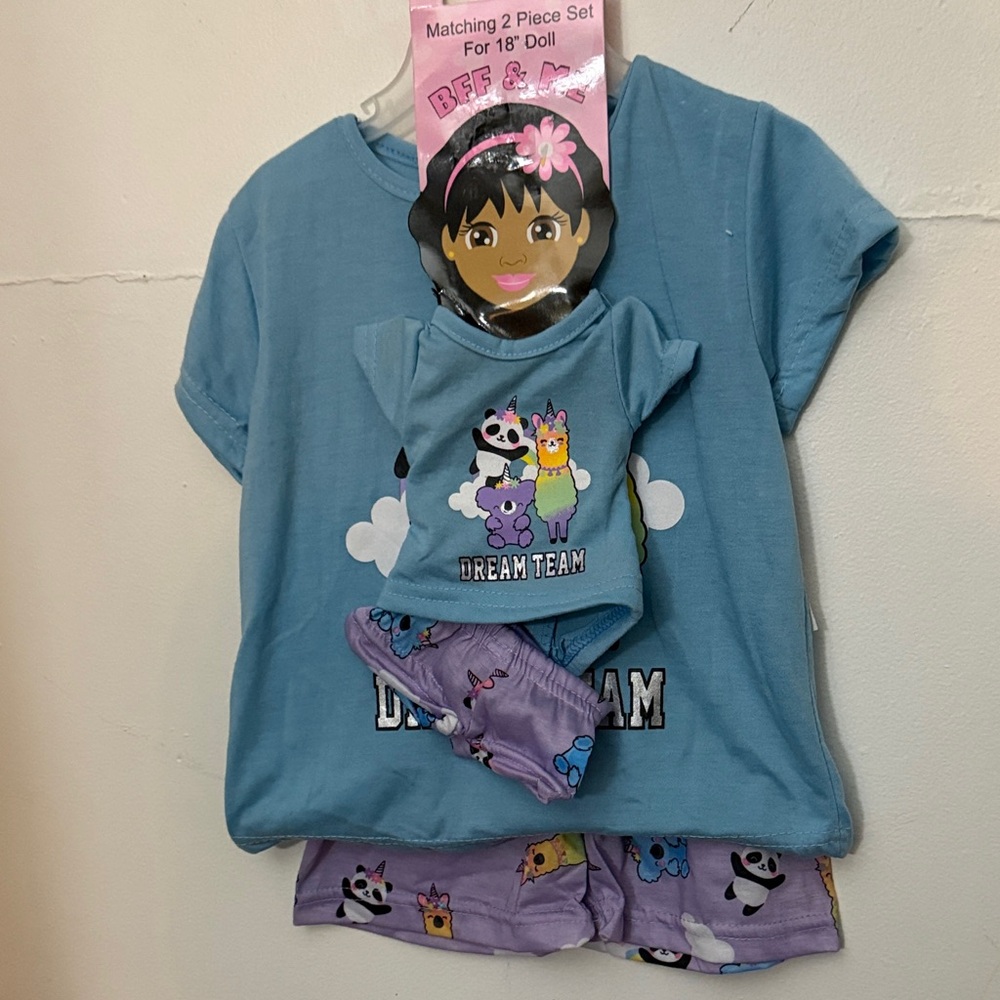 Blue and Purple Kids Pajamas Set